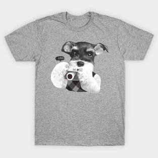 Schnauzer with Camera T-Shirt